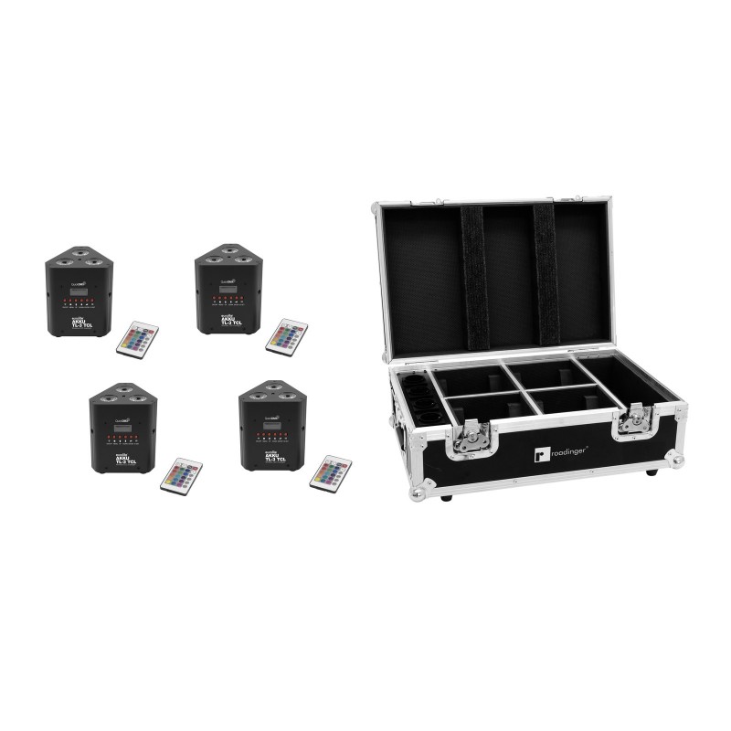 EUROLITE Set 4x AKKU TL-3 TCL QuickDMX + Case with charging function